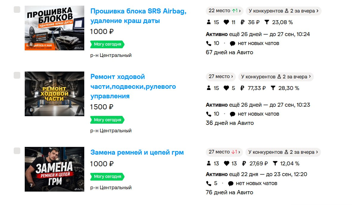 Объявления автосервиса в Калининграде